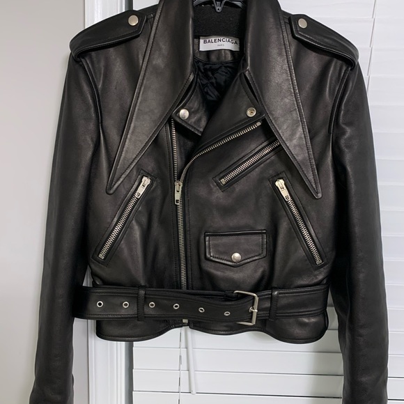 Balenciaga luxury  leather biker jacket 🔥 - Picture 5 of 16